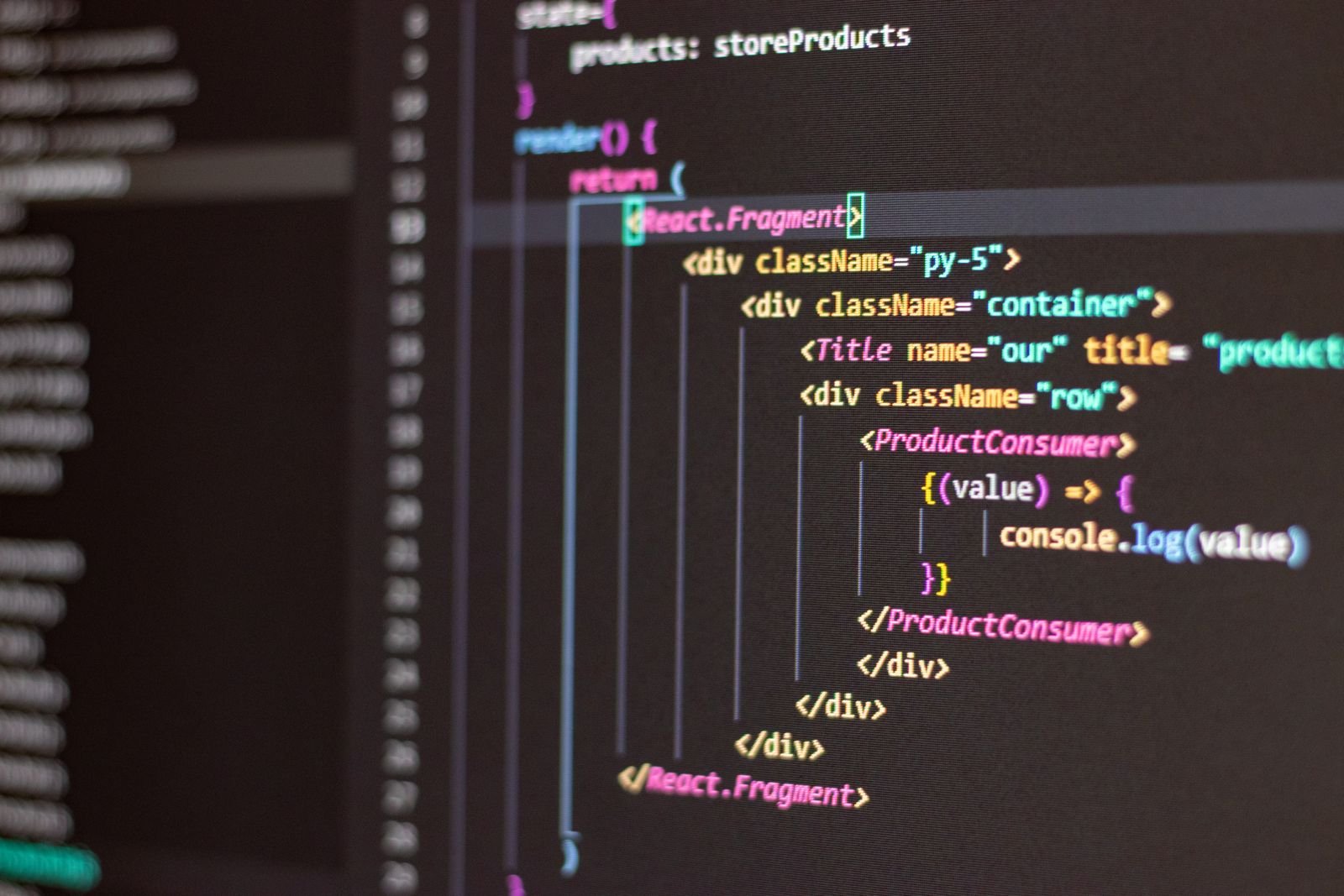 Theme code on a monitor