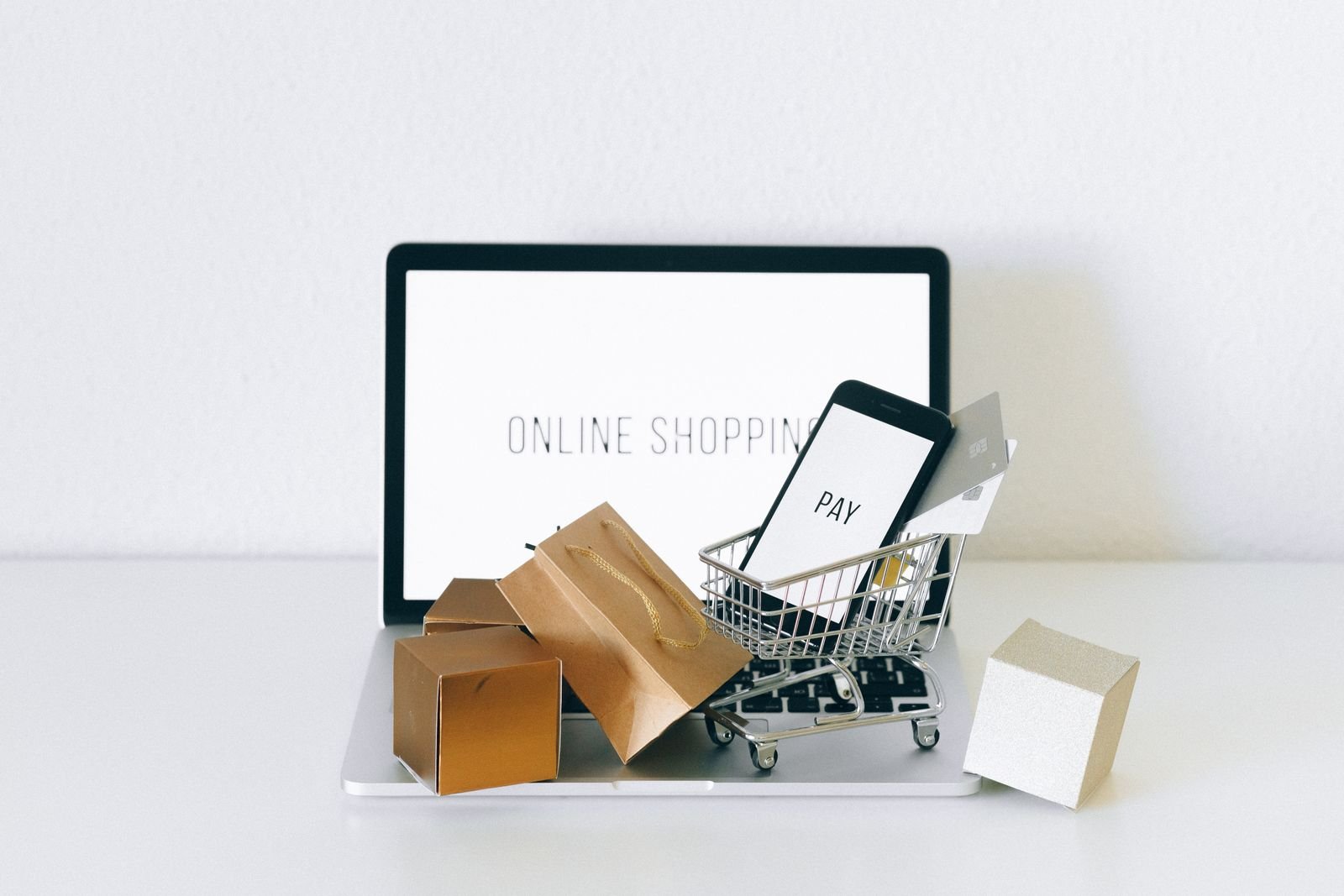 Online store on a laptop